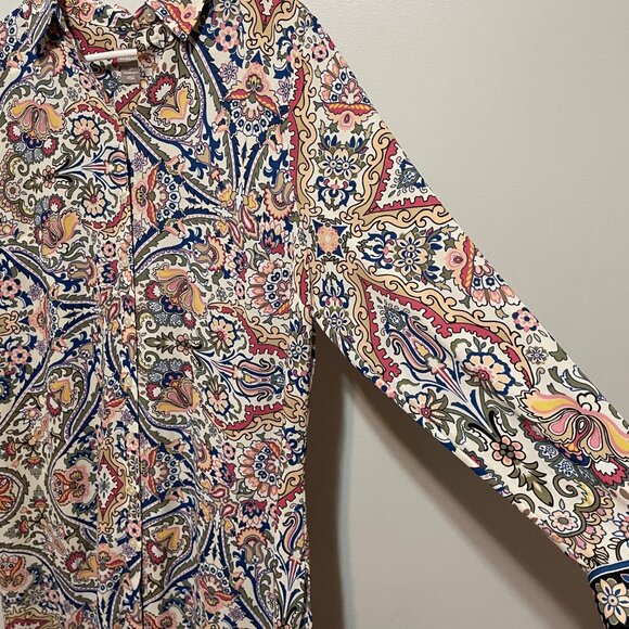 Chico's Floral Paisley Button-Down Dress Size 14P - Picture 3 of 8